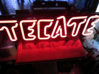 Vintage, Authentic, NEON TECATE BEER SIGN BRIGHT RED, VERY COOL  