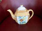 VINTAGE MADE IN JAPAN TAN & CREAM LUSTER PORCELAIN TEAP