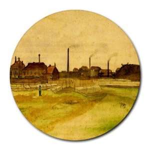  Coalmine in the Borinage By Vincent Van Gogh Round Mouse 