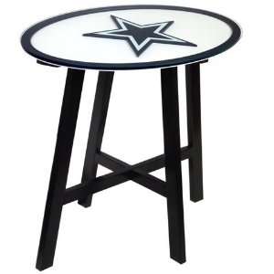  Dallas Cowboys Wooden Pub Table With Glass Top Sports 