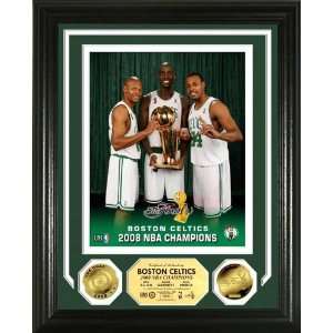  Boston Celtics NBA Champs Big 3 24KT Gold Coin Photo 
