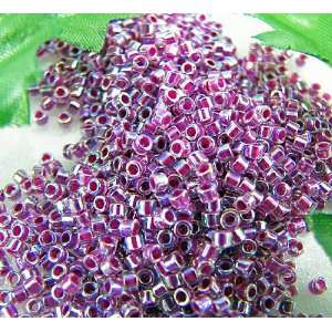  Miyuki delica seed beads 11/0 raspberry lined crystalAB 