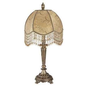  Pack of 2 Antique style Brass Beaded Boudoir Table Lamps 