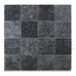 Taurus Black Marble 6 X 6 Tumbled Field Tile  