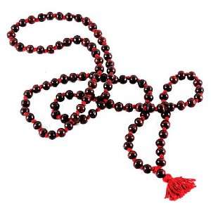  ROSEWOOD JAPA MALA BEADS ~ 108 Prayer Beads on Knotted 
