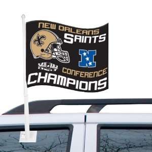  New Orleans Saints 2009 NFC Champions Black Car Flag 