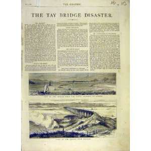  1880 Tayside Tay Bridge Railway View Victorian Print