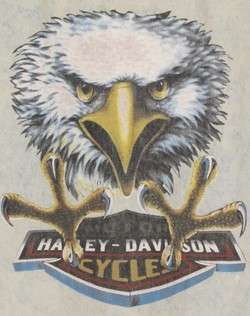 Vintage HARLEY DAVIDSON Eagle BLEACHED DENIM VEST XL  