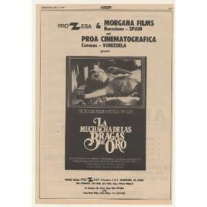  1980 La Muchacha de las Bragas de Oro Movie Trade Print Ad 
