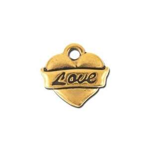  14mm Antique Gold Love Heart Charm by TierraCast Arts 