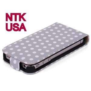  iPhone 4 4S Plaid Polka Dots Pattern Folio Leather Cover Case Tartan 
