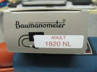 Baumanometer Blood Pressure Cuff Inflation System #1820 NL Adult 