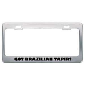 Got Brazilian Tapir? Animals Pets Metal License Plate Frame Holder 