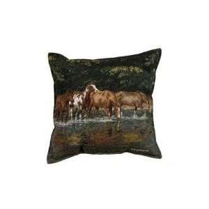   Horse Reflections Tapestry Square Throw Pillows 17