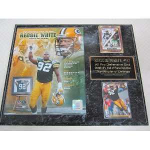   Packers Reggie White 2 Card Collector Plaque Hall of Fame Sports