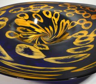 STRIKING ~ HAND BLOWN GLASS ART WALL BOWL or TABLE PLATTER ~ BY 