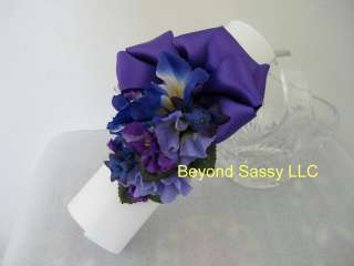   Wedding Prom Petunia Flower Pin Up Wristlet Corsage Blue Purple  