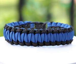 Paracord Bracelet Cobra Gutted   Thin Blue Line Police  