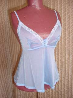 Sheer Sky Blue Stretch Camisole size Small  