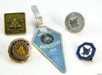 MASONIC   Vintage Pennsylvania FAM Industry PINS TROWEL  