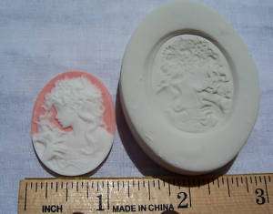 Good Fairy on Shoulder Cameo   Polymer Clay Push Mold  