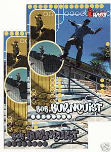 139) 2000 RAGE BOB BURNQUIST SKATEBOARD CARDS #1  