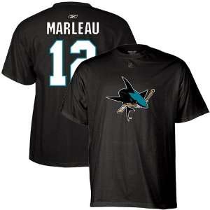   Sharks #12 Patrick Marleau Black Net Number T shirt