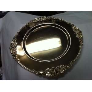   Tray, Round by Godinger, Silverplate Baroque Design 