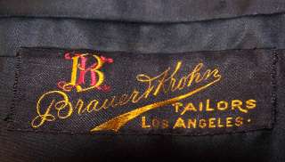 Victorian Vintage Brauer & Krohn Tailors Men Black Wool Formal Frock 