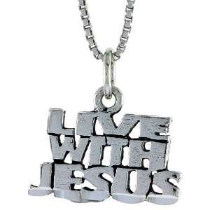  Sterling Silver LIVE WITH JESUS Talking Pendant Jewelry