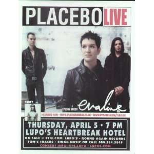  Placebo Concert Flyer Providence Lupos