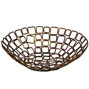  Round Coppered Linked Serving / Bread Basket  10 Dia. x 3 