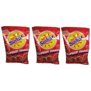 Sunkist Gummies, Made With Natural Fruit Juice, STRAWBERRY FLAVOR, (3 