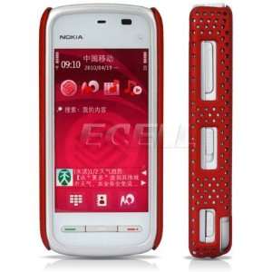   RED PERFORATED MESH HARD BACK CASE COVER FOR NOKIA 5230 Electronics