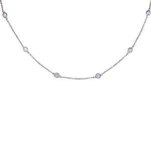   By The Yard Necklace w/ 5mm Cubic Zirconia Stones, 18 in. Jewelry