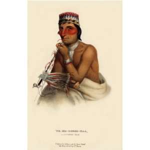   BOESH KAA, Chippewa Chief McKenney Hall Indian Print 