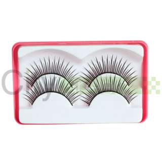   Pairs Soft Synthetic Fiber False Eyelashes with 10 Eyelash Glue #HR128