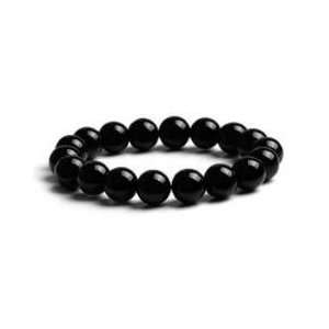  Asian Chinese Natural Black Agate Bracelet   10 mm 
