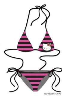 Officially Licensed Hello Kitty Pink Triangle String Bikini Set With 