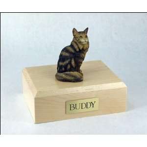    593 Maine Coon, Brown Tabby Cat Cremation Urn