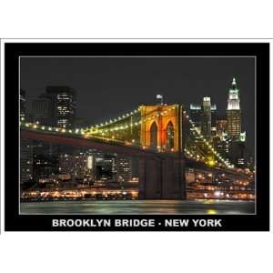  Brooklyn Bridge at Night   Poster by Viktor Balkind (4x2 