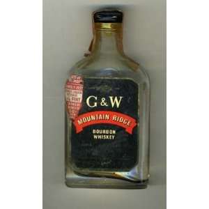  G & W Mountain Side Bourbon Whiskey Miniature Bottle 