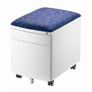   Drawer Cushion Top Mobile File Cabinet   Blue Furniture & Decor