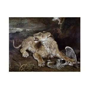  James Ward   A Lioness & A Heron Giclee