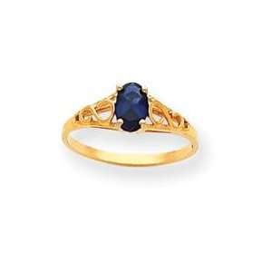 Synthetic Sapphire Spinel Ring in 14k Yellow Gold