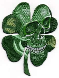 Skull Clover Patch Celtic Irish Skull Gaelic Military  