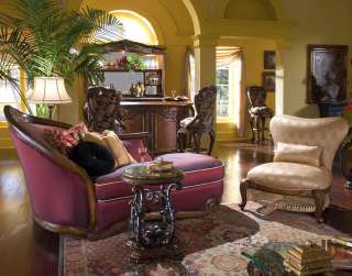   Oppulente Living Room 2 Pc Sweetheart Back Chair, & All Leather Foot