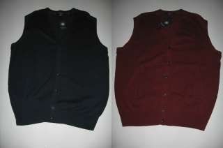   Mens Roundtree & Yorke Button Front Golf Sweater Vest NWT $50  