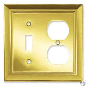 BRAINERD Brass Single Switch Duplex Outlet Cover 64222  