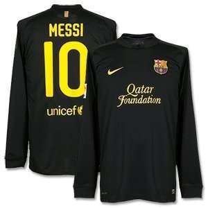 11 12 Barcelona Away L/S Jersey + Messi 10  Sports 